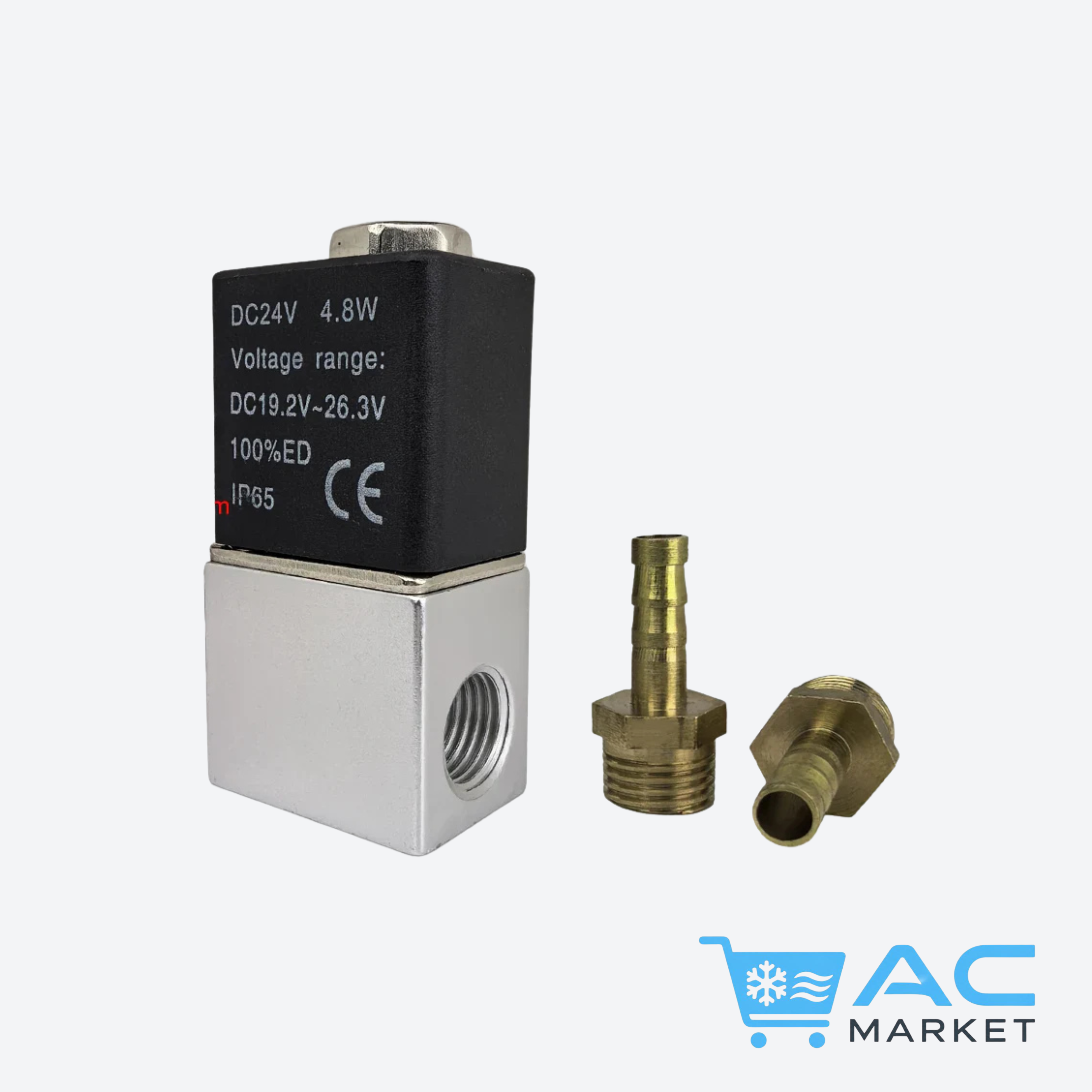 DC12V 24V AC110V 220V Normally Closed 1/4" Silent Oil Free Bidirectional NormallyClosed Pneumatic Solenoid Valve