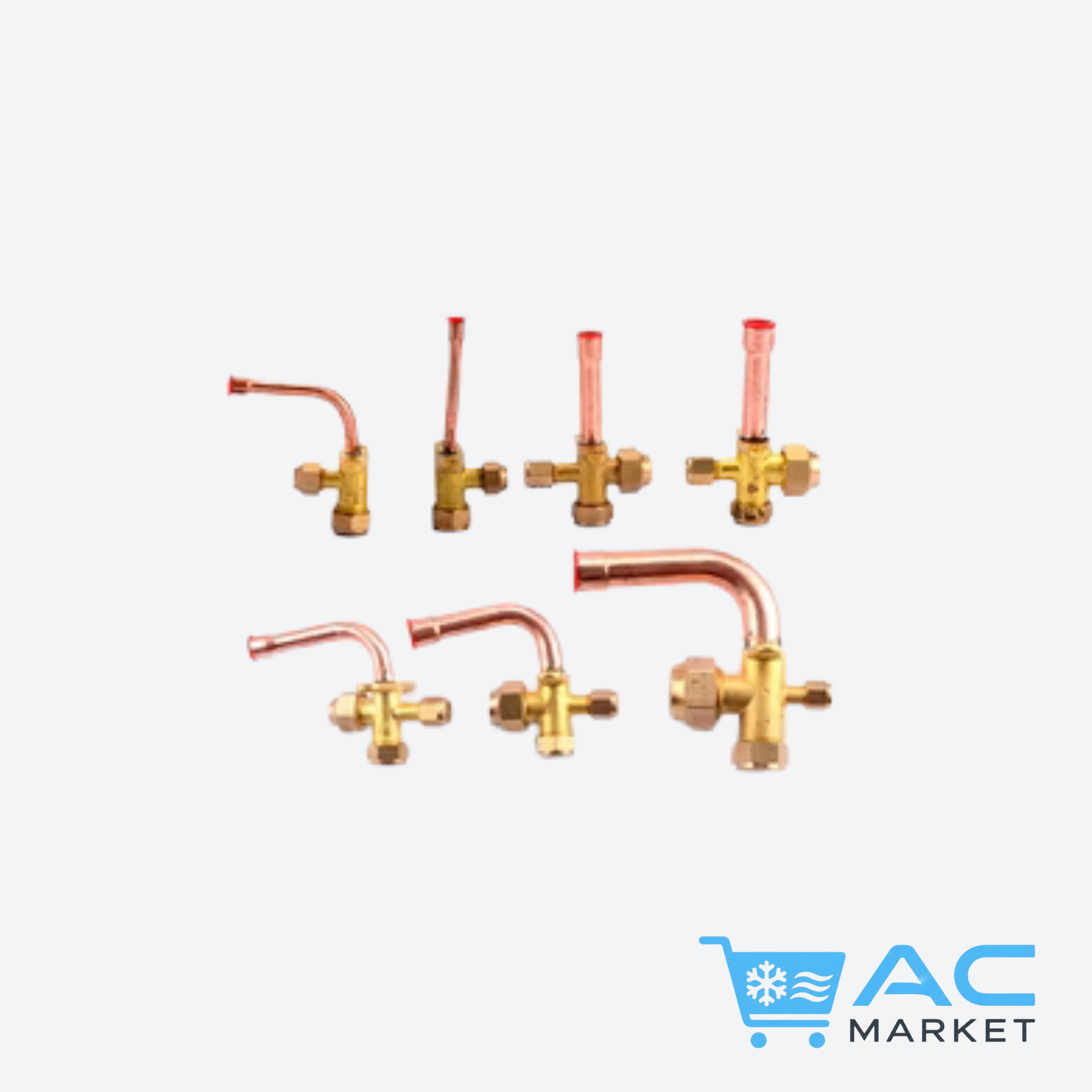 Air Conditioner Outer Box Stop Three-way Valve High And Low Voltage Multiple Common Parts Brass Copper Straight Pipe Bend