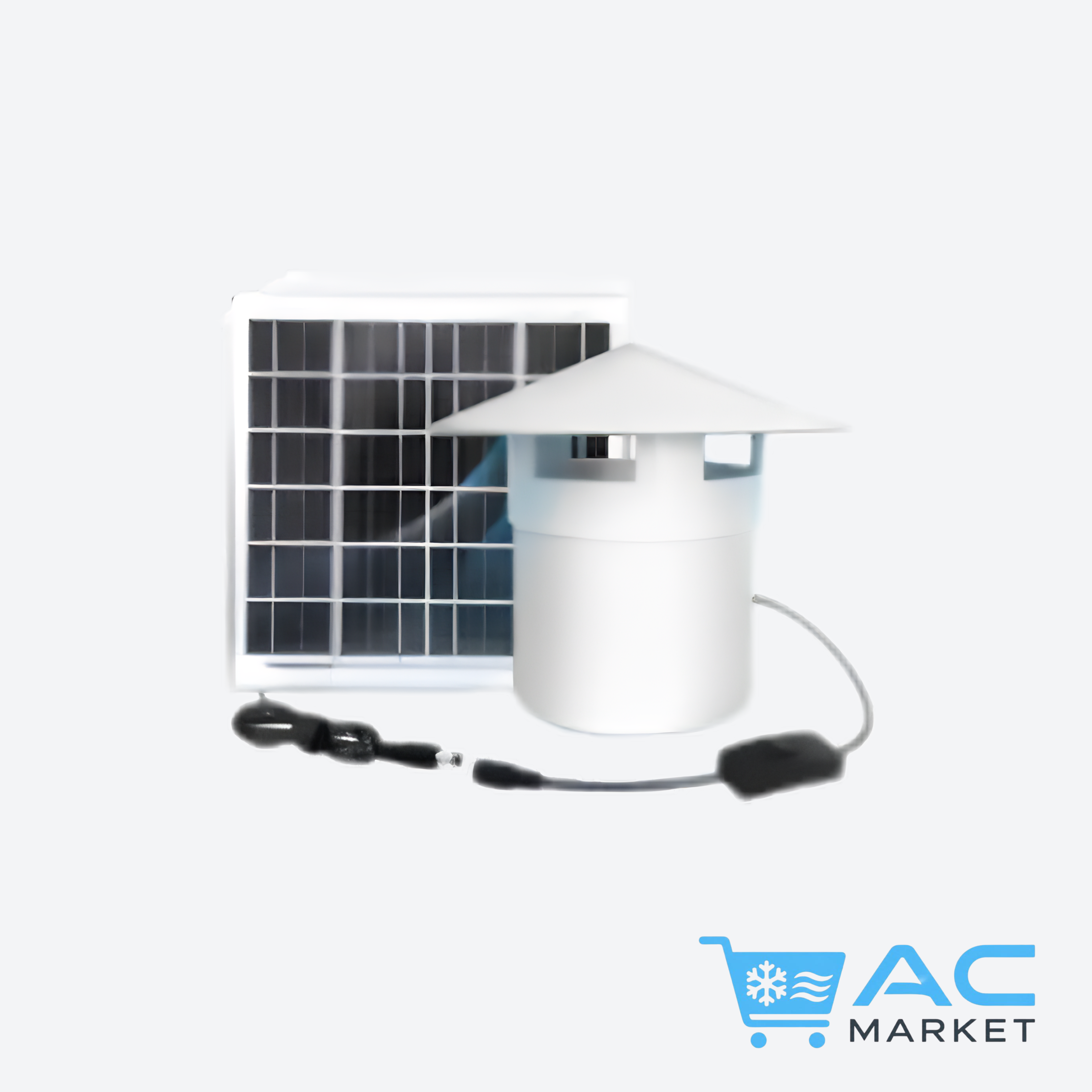 6/8W Solar Roof Vent Fan with Protective Cap - φ110 High-Speed Brushless DC Roof Exhaust Fan, Solar-Powered Attic/Garage/Workshop Ventilation, No Battery Needed, Compatible with Hose for Residential/Commercial Use - Ideal fo