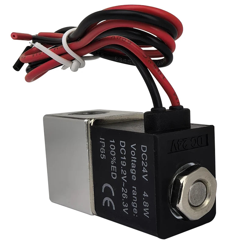 DC12V 24V AC110V 220V Normally Closed 1/4" Silent Oil Free Bidirectional NormallyClosed Pneumatic Solenoid Valve