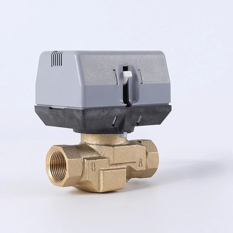 Two way/three-way brass globe valve 1/2" (DN15) 3/4" (DN20) 1" (DN25), AC220V, with VC6013/VC4013 fan coil electric actuator