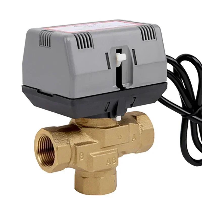 Two way/three-way brass globe valve 1/2" (DN15) 3/4" (DN20) 1" (DN25), AC220V, with VC6013/VC4013 fan coil electric actuator