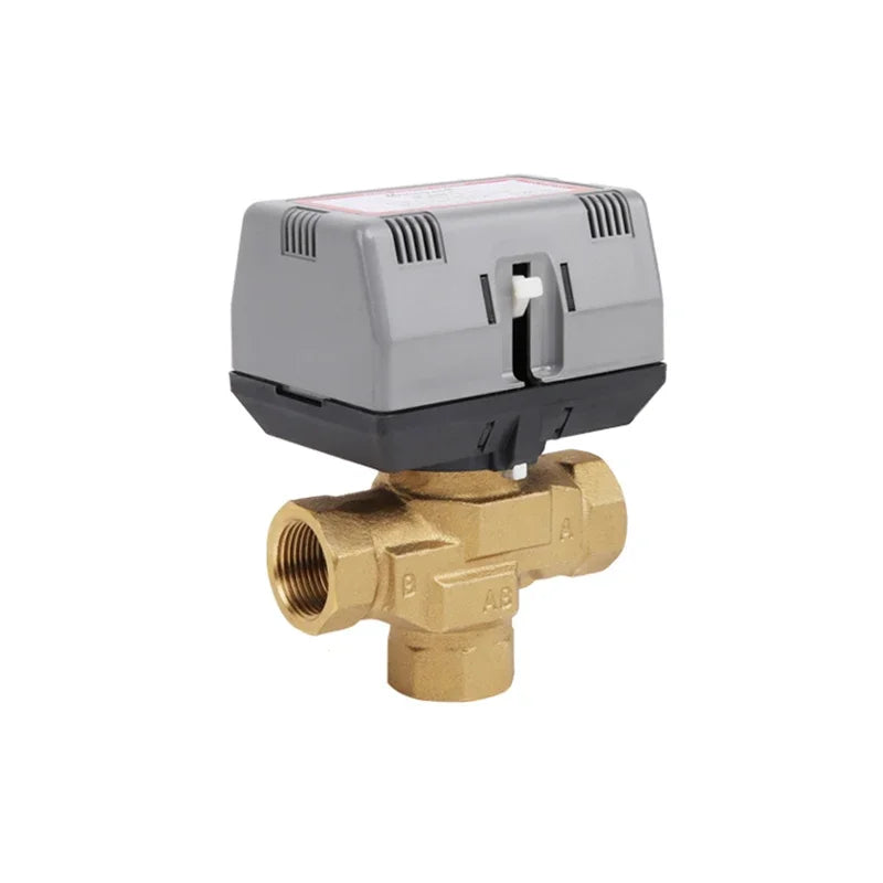 Two way/three-way brass globe valve 1/2" (DN15) 3/4" (DN20) 1" (DN25), AC220V, with VC6013/VC4013 fan coil electric actuator