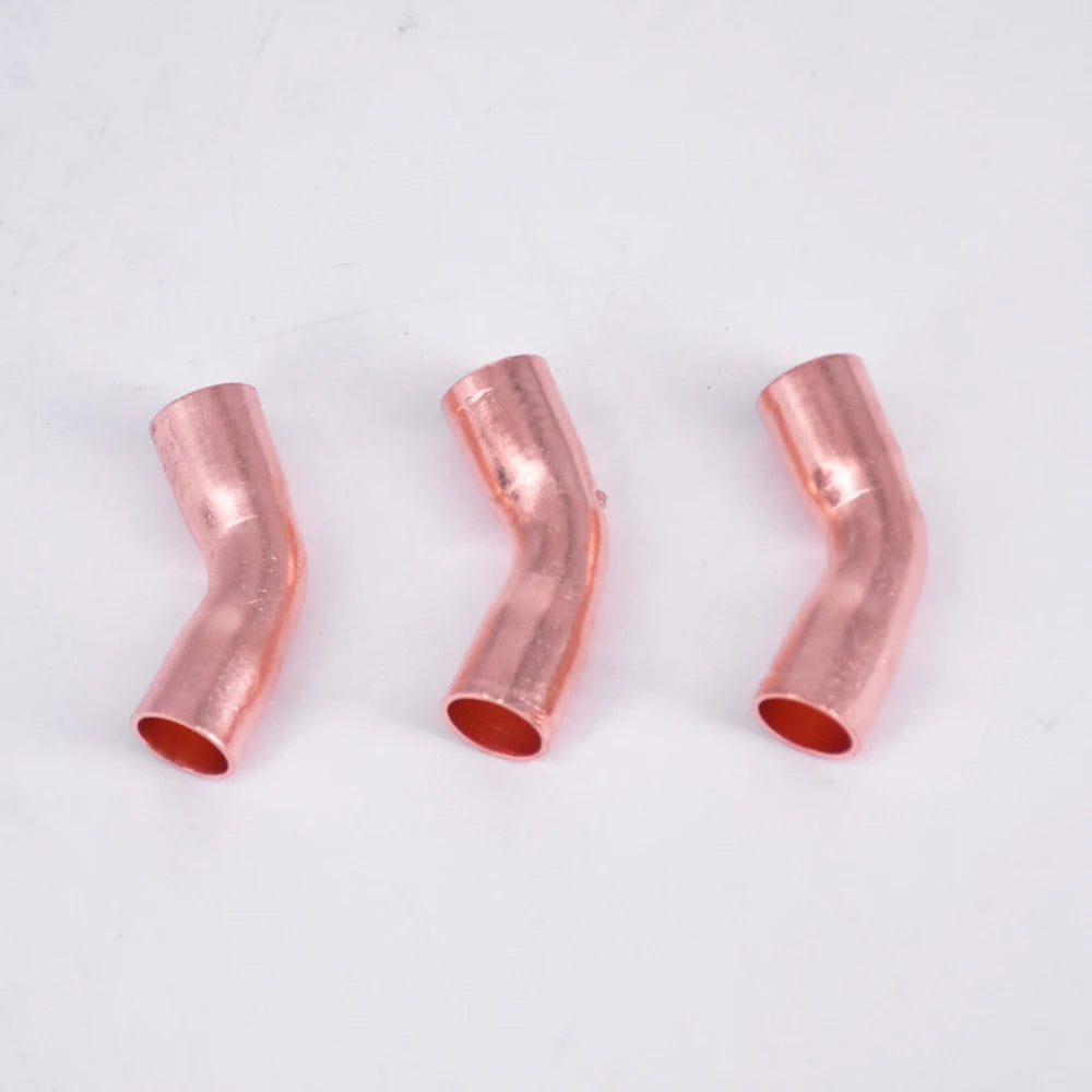 1/4" 3/8" 1/2" 3/4" 1" 10 15 16 19 22 25.4 28mm ID Copper End Feed Solder 45 Degree Elbow Fitting Coupler For Air Condition