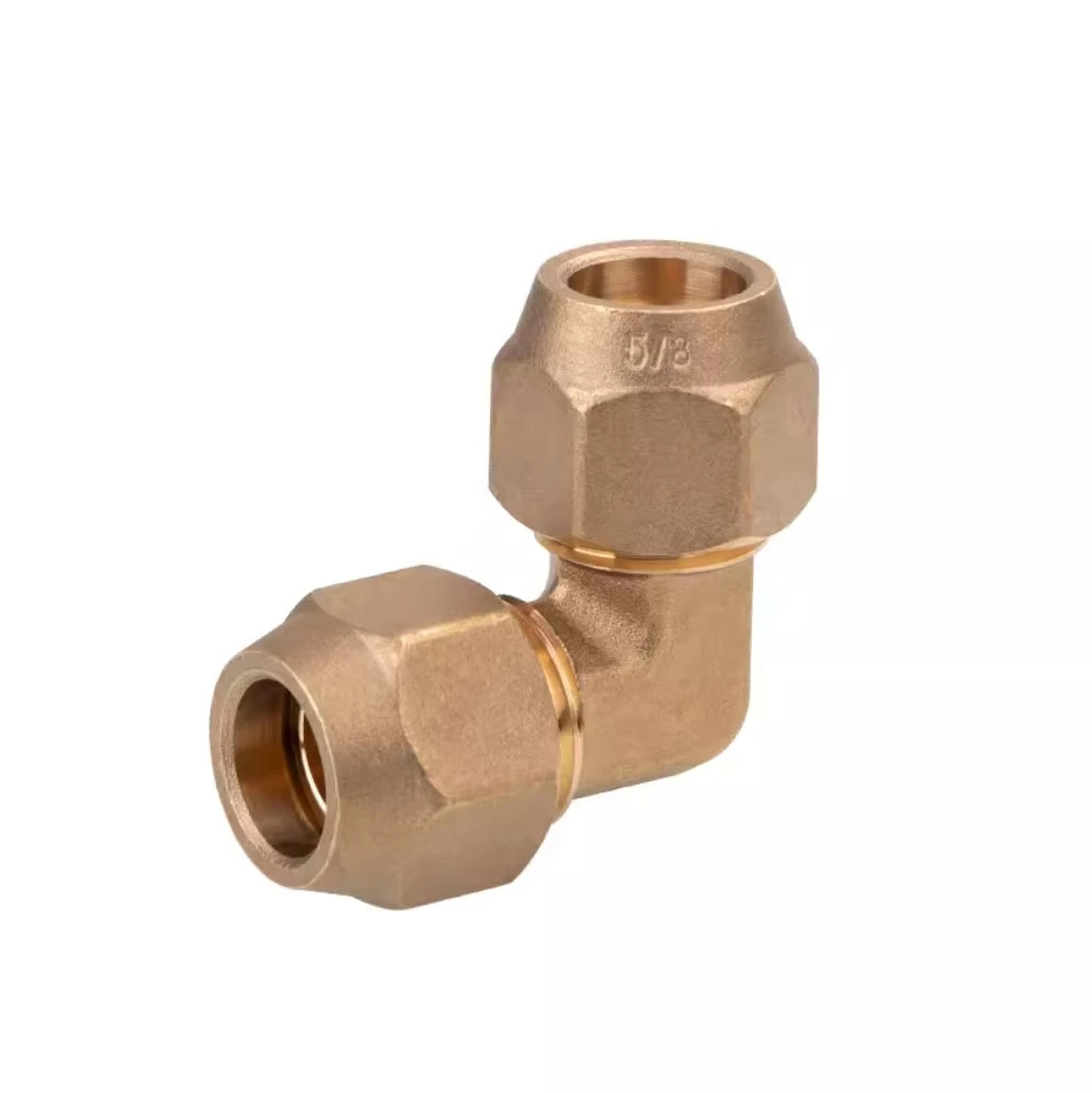 Brass Air Conditioner Forged SAE 1/4 3/8 1/2 3/4 fit UNF Thread Elbow + Nut Equal Flare Connecting Pipe Fitting Adapter