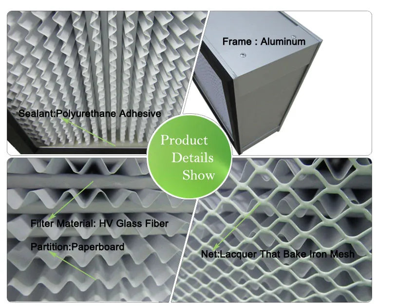 High Quality H14 HEPA Filter 99.999% Air Filter New Box Construction