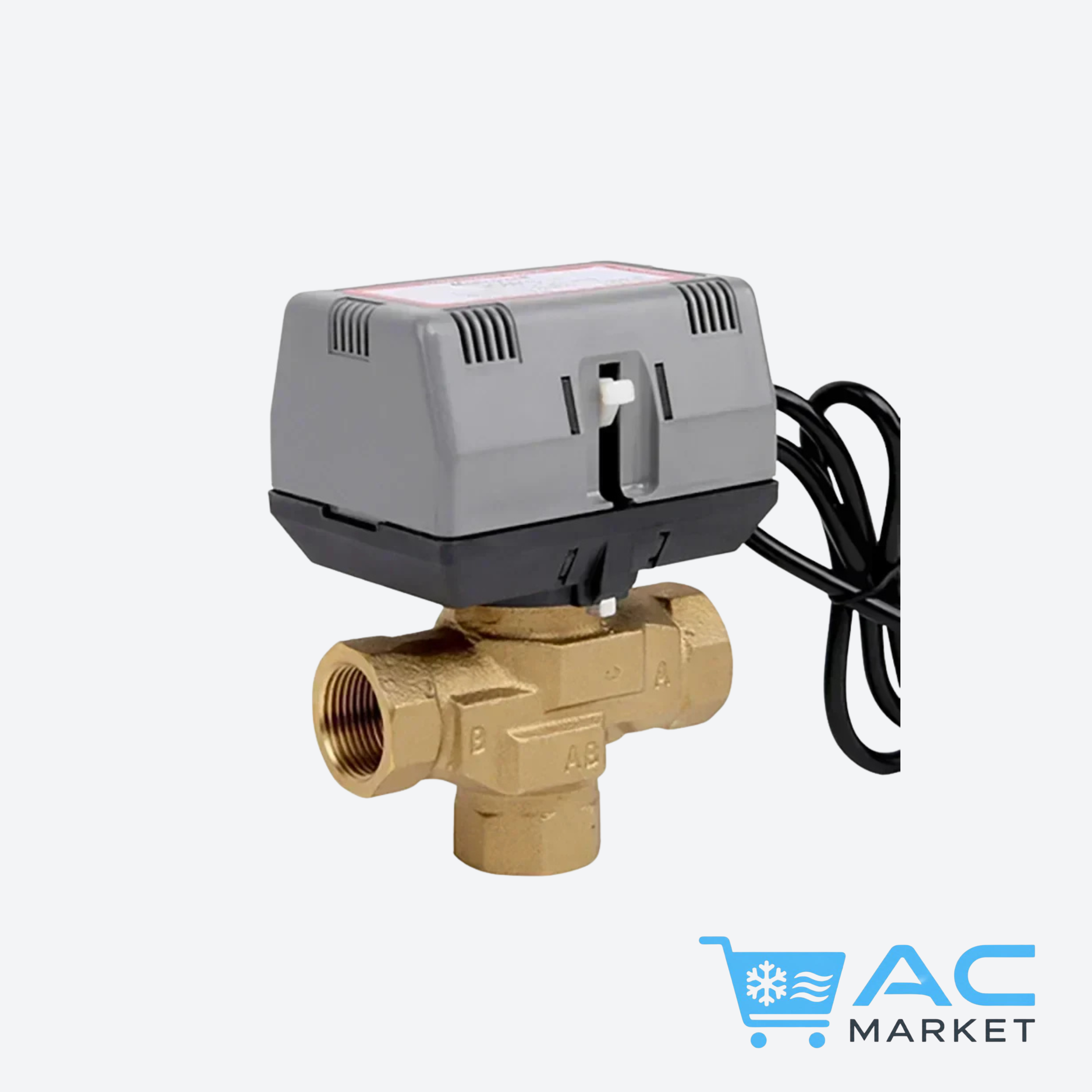 Two way/three-way brass globe valve 1/2" (DN15) 3/4" (DN20) 1" (DN25), AC220V, with VC6013/VC4013 fan coil electric actuator