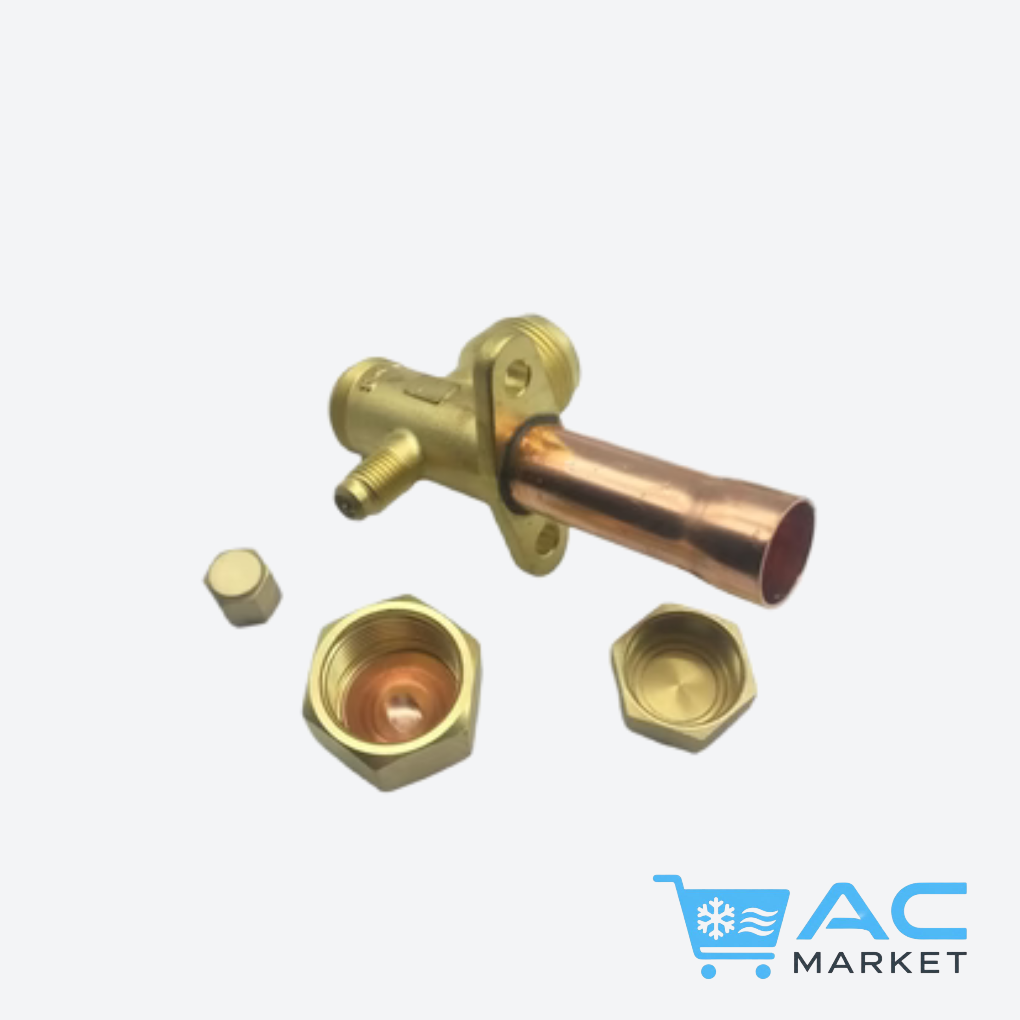 Wall mounted service valve is designed for room split air conditioners, refrigeration plants, chiller &amp; heat pump outdoor units