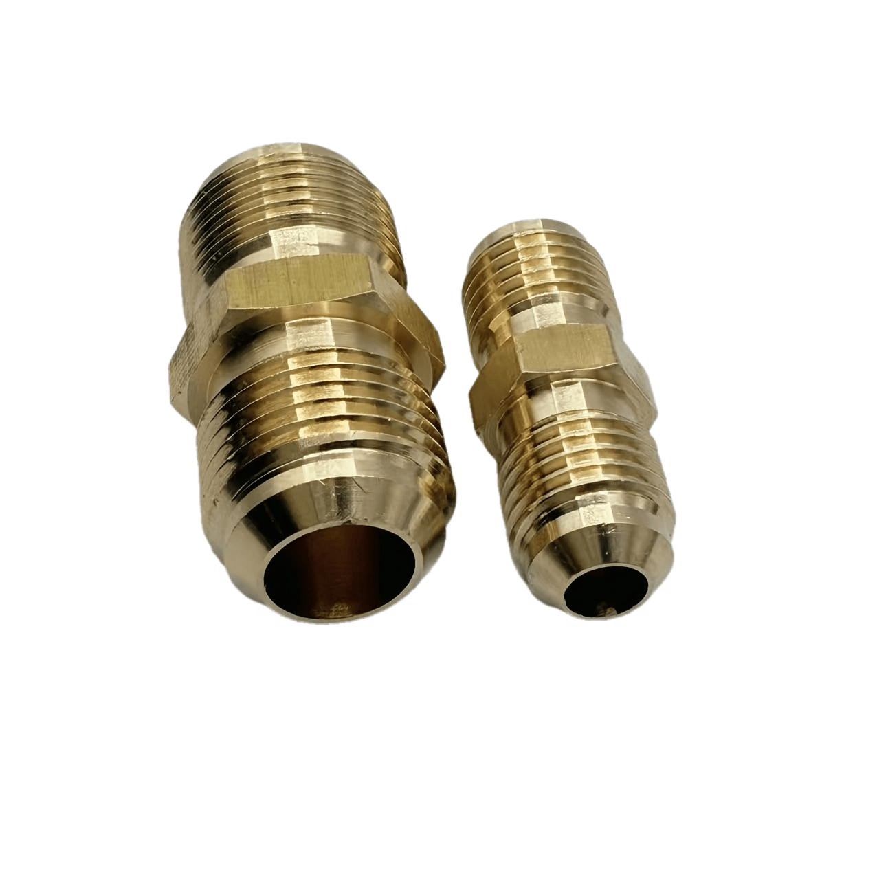 2 Copper Air Conditioner Copper Tube Adapters - 1/4" &amp; 3/8" Male/Female Spark Thread Quick Couplers, Leak-Proof Double Head Fittings for Air Conditioning &amp; Freeze Repair (US &amp; EU Standard Threads), Freeze Connection, Copper C