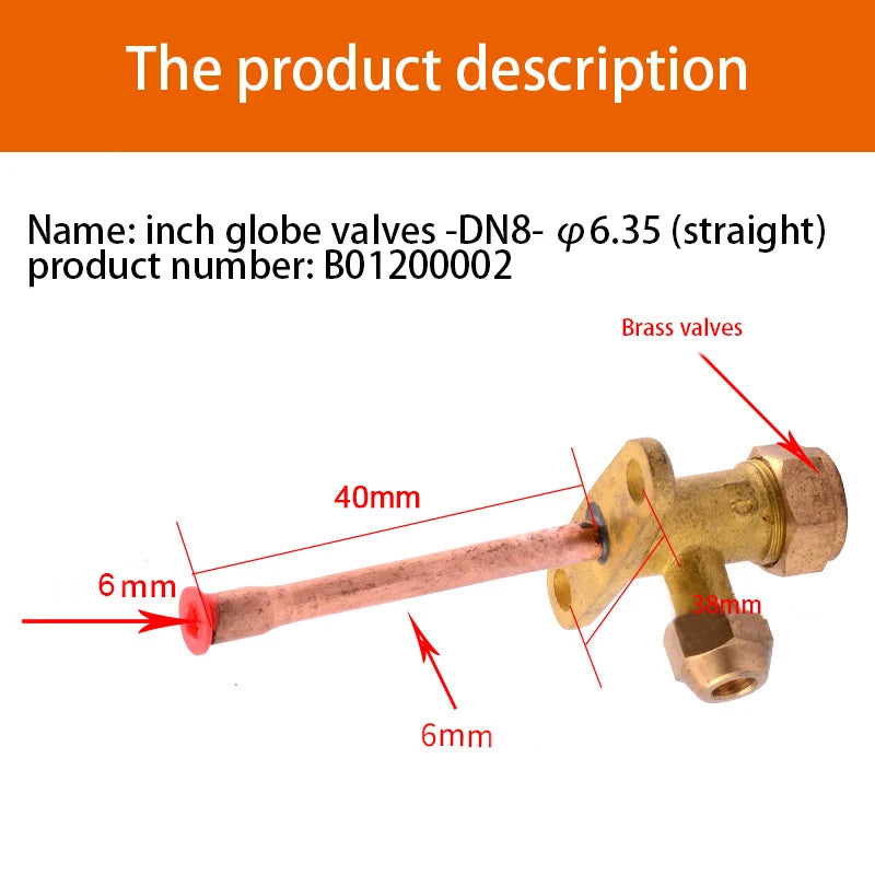Air Conditioner Outer Box Stop Three-way Valve High And Low Voltage Multiple Common Parts Brass Copper Straight Pipe Bend