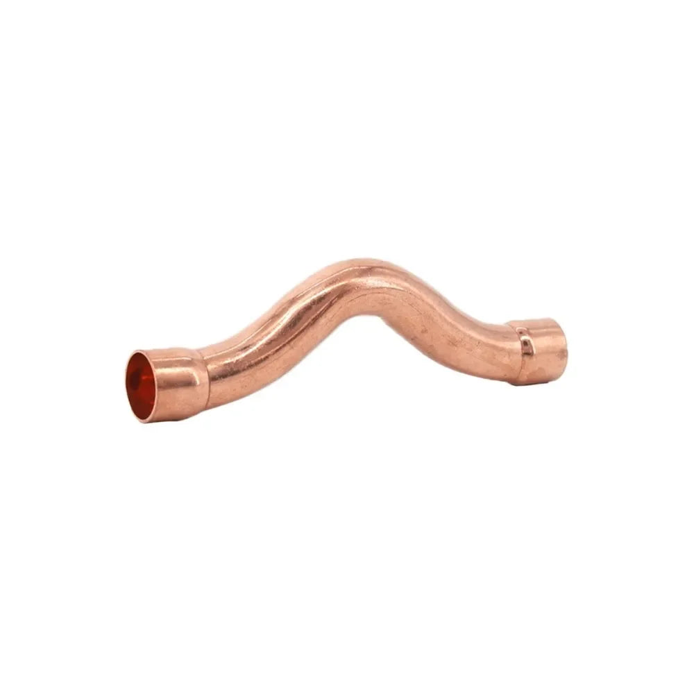 15-35mm Weld Socket End Feed Solder Arch Bridge Bend Bow Pure Copper Pipe Fitting Connector Air-Coniditioning