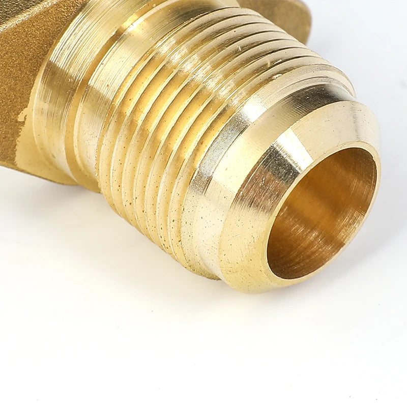 Brass Air Conditioner Forged SAE 1/4 1/2 fit UNF Thread Welding Flange Base Valve Seat Flare Connecting Pipe Fitting Adapeter