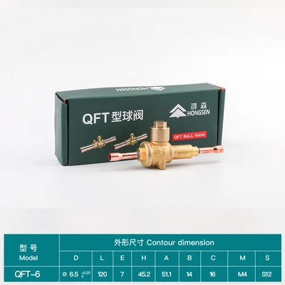 Hongsen QFT Air conditioning cold storage refrigerantion shut-off valve 6-54mm refrigerant ball valve