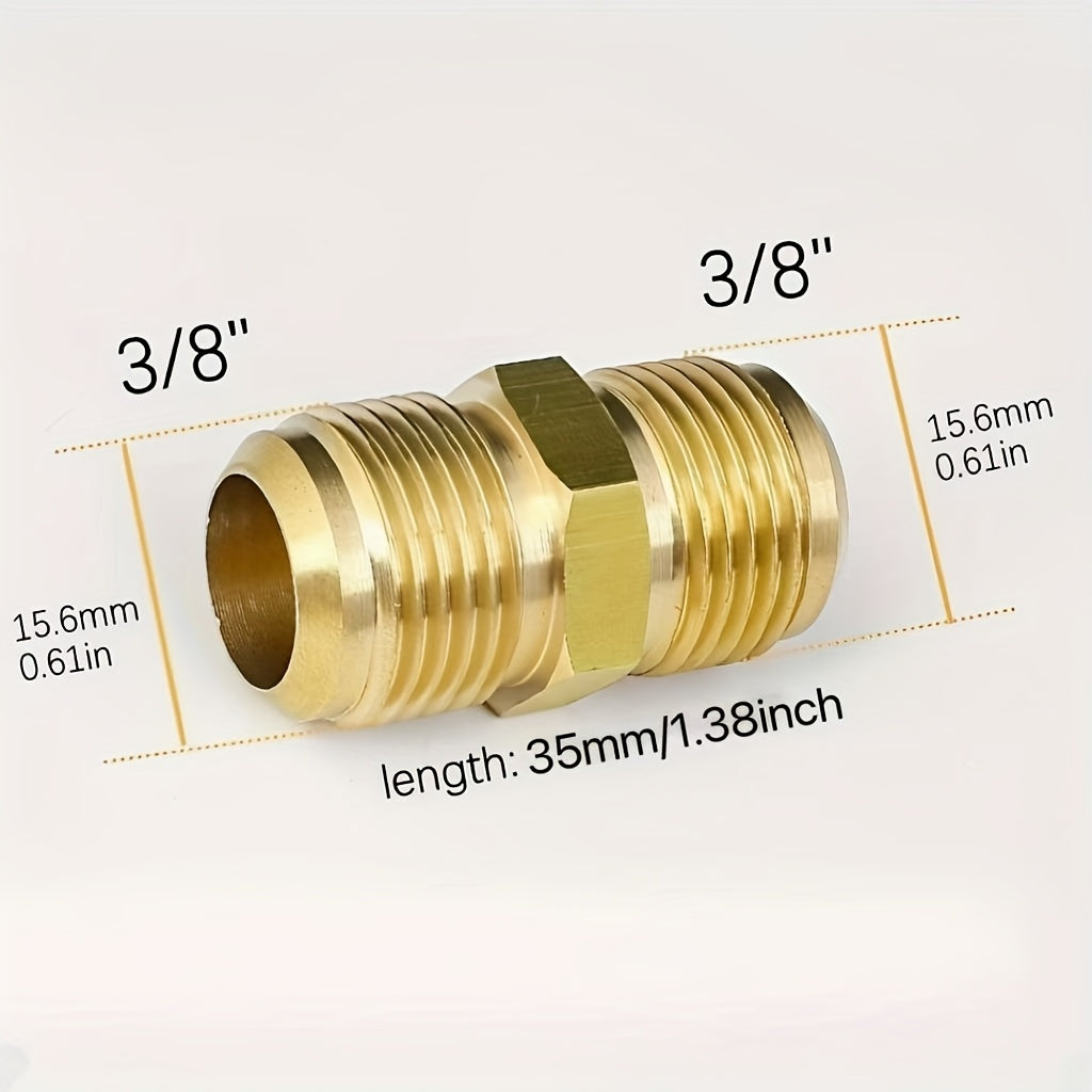 2 Copper Air Conditioner Copper Tube Adapters - 1/4" &amp; 3/8" Male/Female Spark Thread Quick Couplers, Leak-Proof Double Head Fittings for Air Conditioning &amp; Freeze Repair (US &amp; EU Standard Threads), Freeze Connection, Copper C